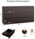 Jocoevol Modern 9 Drawer Dresser for Bedroom, Simply Chest of Drawers, Wood Storage Dresser with Deep Drawers for Living Room Hallway Entryway (Brown) - Image 2