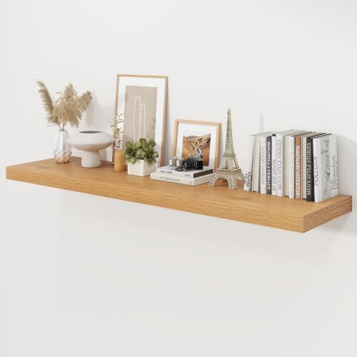 48" Natural Oak Color Floating Shelves 12inch Deep Shelf, Set of 1 by Ornawit