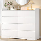 White Dresser for Bedroom, 8 Drawer Dresser Chests of Drawers by Unknown