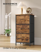 SONGMICS Dresser for Bedroom, Small Dresser with 3 Fabric Drawers - Image 3
