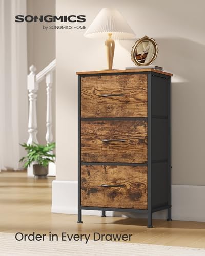 SONGMICS Dresser for Bedroom, Small Dresser with 3 Fabric Drawers - Image 3
