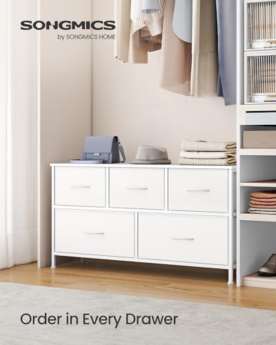 SONGMICS Dresser for Bedroom, Wide Dresser with 5 Fabric Drawers - Image 3