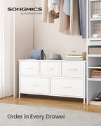 SONGMICS Dresser for Bedroom, Wide Dresser with 5 Fabric Drawers - Image 3