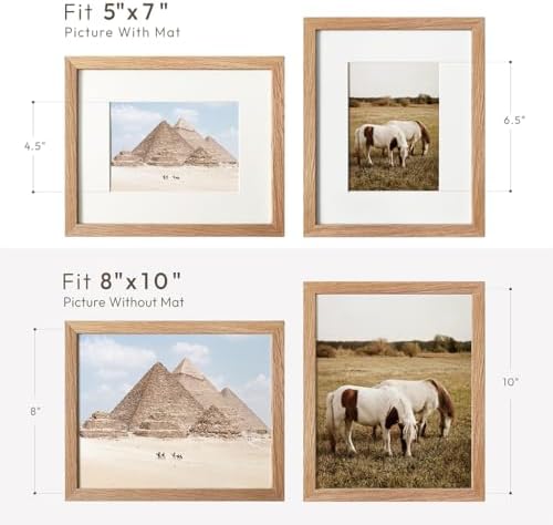 8x10 Picture Frame, Solid Wood 8x10 Photo Frame with Mat to 5x7 - Image 3
