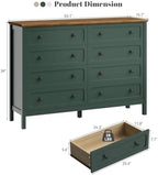 CARPETNAL 55" Green Dresser for Bedroom with 8 Drawer & Deep Drawers - Image 2