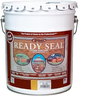 Ready Seal 7966104 5 gal Pail Exterior Wood Stain & Sealer, Light Oak by ReadySeal