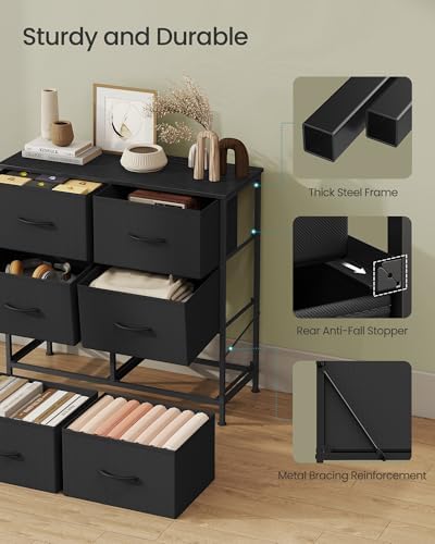 SONGMICS Dresser for Bedroom, Tall Dresser with 6 Fabric Drawers - Image 6