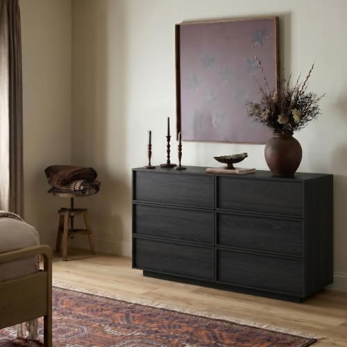 6-Drawer Dresser for Bedroom, 47.2" Wide, Wooden, Black - Image 7