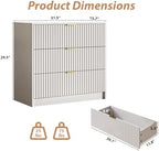 MAISONARIA White Fluted Dresser for Bedroom, 32 Inch Wide Nightstand with Large Drawer, 3 Drawer End Table for Bedroom, Living Rooms, Offices, and Entryways - Image 2