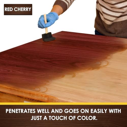 DWIL Water Based Wood Stain - Multiple Finishes, Fast Drying, Indoor and Outdoor Furniture, Wood Paneling, Cabinets and More, Low Odor ＆ Non-Toxic (8.5oz Red Cherry) - Image 2