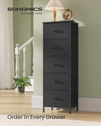 SONGMICS Dresser for Bedroom, Tall Dresser with 5 Fabric Drawers - Image 3
