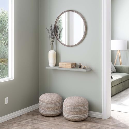 Ballucci Floating Shelf, 36" Wood Wall Shelf with Invisible Brackets for Bathroom, Living Room, Bedroom, Kitchen, Nursery, 8" Deep, Rustic Gray - Image 2