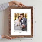Hongkee 9x12 Picture Frame Set of 4, Made of Glass and Rustic Brown Wooden Frame - Display Picture 6x8 with Mat or 9 x 12 Without Mat, 9 by 12 Photo for Wall or Tabletop - Image 2