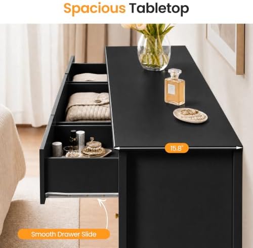 RoyalCraft Fluted Dresser for Bedroom with 9 Drawers, 59" Wide Long Dresser - Image 6