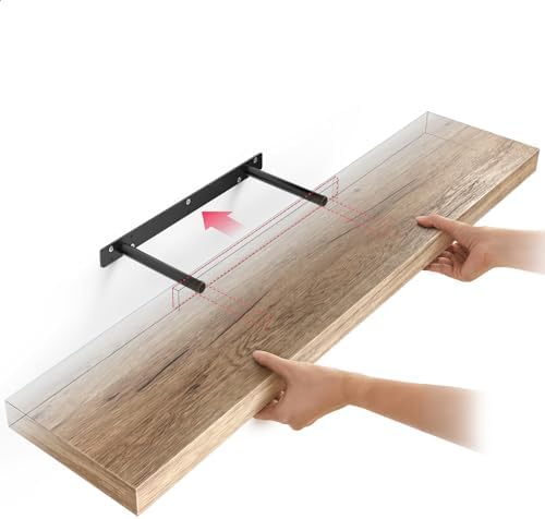 Ballucci Floating Shelves for Wall, 36" Wood Wall Shelf Set of 2, with Invisible Brackets for Bathroom, Living Room, Bedroom, Kitchen, Nursery, 8" Deep, Oak Finish - Image 5