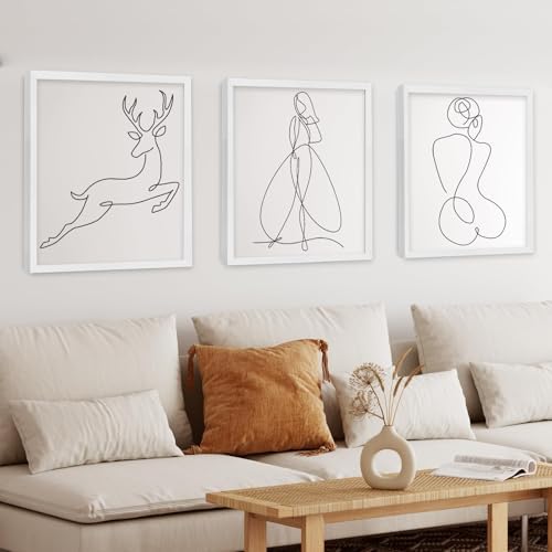 puthiac 8x10 Solid Oak Wood Picture Frames, White, 3 Pack - Image 6