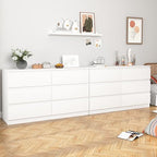 VERYKE White 6 Drawer Dresser for Bedroom,Chest of Drawers with No-Handle Design for Closet,Modern Wood Dresser Bedroom Storage Furniture - Image 2