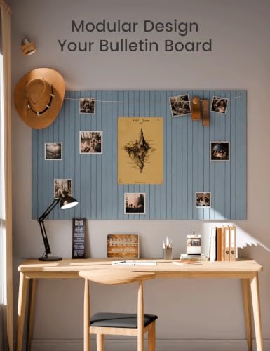 Fluxynara 48" x 36" Large Felt Bulletin Board, Dusty Blue - Image 6
