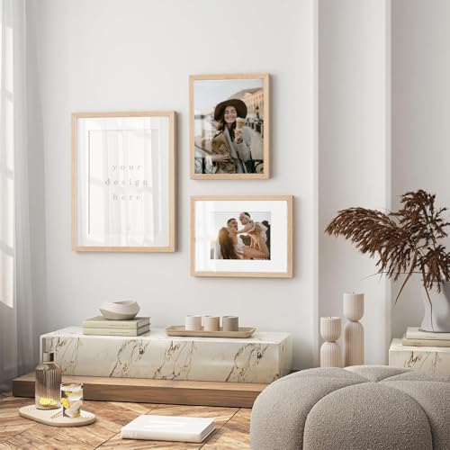 puthiac 9x12 Solid Oak Wood Picture Frames, Natural Oak, 3 Pack - Image 6