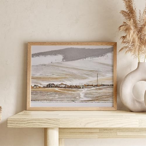 9x12 Wood Frame, Solid Oak 9x12 Picture Frame with Mat to 6x8 - Image 6