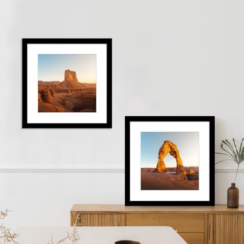 Hongkee 16x16 Frame Set of 4, 16 x 16 Black Wood Style(Mat 12x12) - Image 6