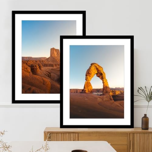 Hongkee 20x28 Picture Frame Set of 4, 20 x 28 Black Wood Style(Mat 16x24) - Image 6