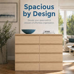 8 Drawer Dresser for Bedroom,Modern Deep Drawer Dresser with No-Handle Design,Storage Wood Chest of Drawer,Storage Organizer Furniture for Closet,Hallway - Image 7