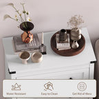 BORNOON 3-Drawer Dresser, Small Wooden Chest of Drawers with Metal Knobs, Water-Resistant Top, Storage Organizer with Anti-Tip Kit for Bedroom, Nursery, Living Room - Image 6