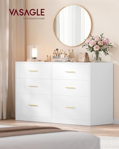 VASAGLE 6-Drawer Dresser, Chest of Drawers, 46.9 x 15.8 x 30.7 Inches - Image 2