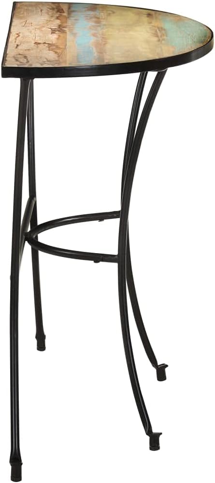 Half Circle Side Table 43.3x15.7x30.3 Inches Solid Reclaimed Wood - Image 4