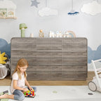 BORNOON Dresser for Bedroom with 9 Drawers, Fluted Chest of Drawers with Round Curved Corner, Hidden Handles, Modern Wood Storage Organizer for Bedroom, Nursery, Living Room - Image 7