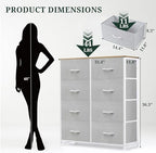 8-Drawer Dresser for Bedroom, Anti-Tip Tall Storage Organizer - Image 3