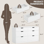 YESHOMY Dresser for Bedroom, 47.2" Modern Wood Chest with 6 Drawers - Image 2