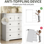 White Dresser for Bedroom, 10 Drawer Dresser with Large Drawers, 55 Inch Wide Wood Chest for Living Room, Hallway - Image 6