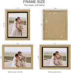 Hongkee 10x13 Picture Frame Set of 4, Made of Real Glass and Natural Oak Frame, 10 by 13 Photo for Wall or Tabletop - Display Picture 8.5x10 with Mat or 10x13 Without Mat - Image 2