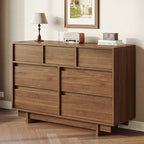 HOUROM Walnut Dresser for Bedroom, 51in Modern 7 Drawer Chest of Drawers - Image 7