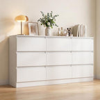 White 9 Drawer Dresser for Bedroom,Modern 59'' Long Dresser with Deep Drawer,Wood Storage Chest of Drawers for Bedroom Living Room,Closet by CIPACHOHOMEFURNITURE