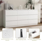 VERYKE White 9 Drawer Dresser for Bedroom,Chest of Drawers with No-Handle Design for Closet,Modern Wood Dresser Bedroom Storage Furniture - Image 5