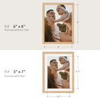 puthiac 6x8 Solid Oak Wood Picture Frame with 5x7 Mat, Natural Oak, 1 Pack - Image 4
