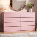 MapleGrace Modern 8 Drawer Dresser, Pink by MapleGrace