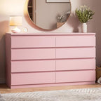 MapleGrace Modern 8 Drawer Dresser, Pink by MapleGrace