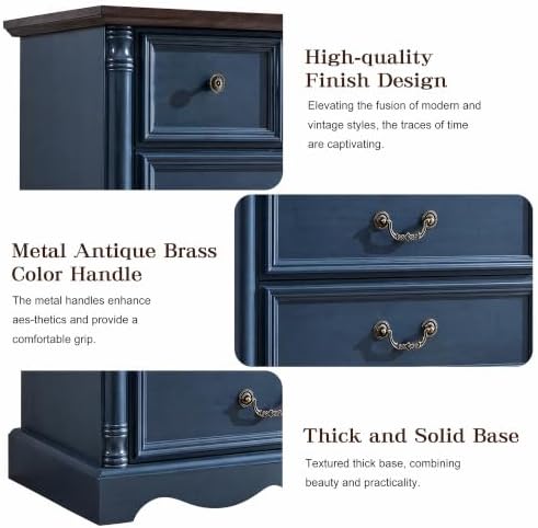 Farmhouse 6 Drawers Dresser, 47" High, Blue - Image 5