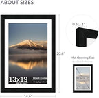 13x19 Poster Frame, Black Wood Frame with 11x17 Mat, 3 Pack - Image 2