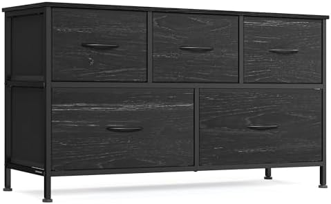 SONGMICS Dresser for Bedroom, Wide Dresser with 5 Fabric Drawers by SONGMICSbySONGMICSHOME