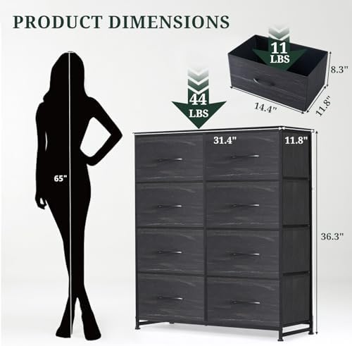 8-Drawer Dresser for Bedroom, Anti-Tip Tall Storage Organizer - Image 3
