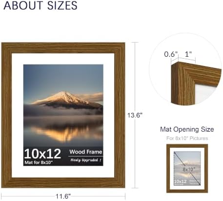 10x12 Poster Frame, Rustic Brown Wood Frame with 8x10 Mat, 3 Pack - Image 4