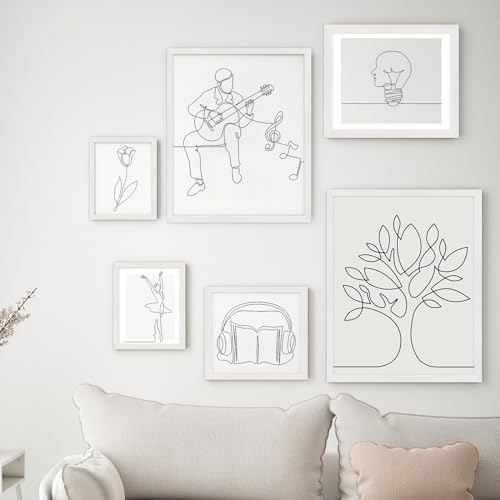 puthiac 10x10 Solid Oak Wood Picture Frames, White, 3 Pack - Image 6