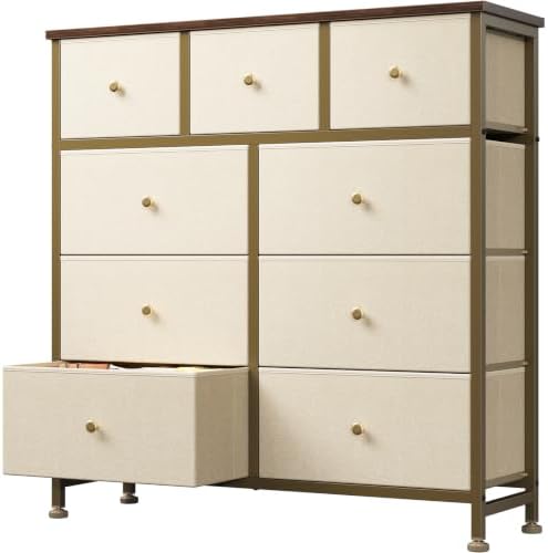 DUMOS 9 Drawer Dresser for Bedroom, Storage Organizer Chest of Drawers by DumosLifestyle