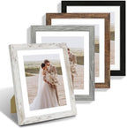 Hongkee 10x12 Picture Frame Set of 4, Made of Real Glass and Multicolour Frame - Display Picture 8x10 with Mat or 10x12 Without Mat, 10 by 12 Photo for Wall Mounting by Hongkee