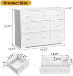 Karl home 6 Drawers White Dresser, Tall Wood Chest for Bedroom - Image 3